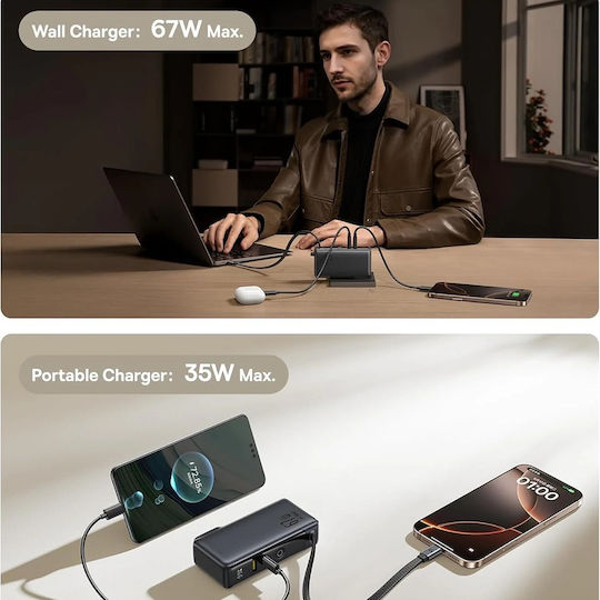 Baseus Nomos NT11 Power Bank 10000mAh 67W with USB-A Port and USB-C Port Cosmic Black