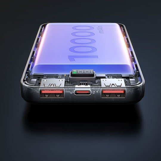 Mcdodo MC-4220 Power Bank 10000mAh 22.5W με 2 Θύρες USB-A και Θύρα USB-C Μαύρο