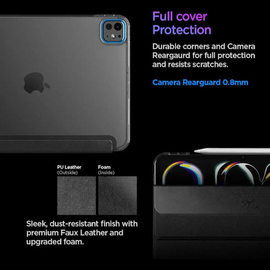 Spigen Liquid Air Folio Flip Cover Negra (iPad Pro 11” Gen 5/6 2024-2025) ACS09440
