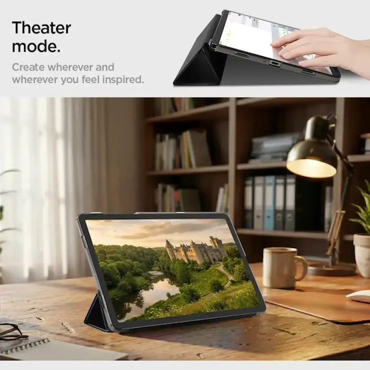 Spigen Smart Fold Flip Cover Durabilă Neagră (Galaxy Tab A9+ / Galaxy Tab A11+)