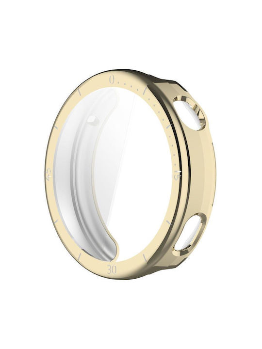 Huawei Watch GT 6 41 Millimeter Scale Style Full Coverage Electroplated Soft TPU Watch Protective Case Light Gold