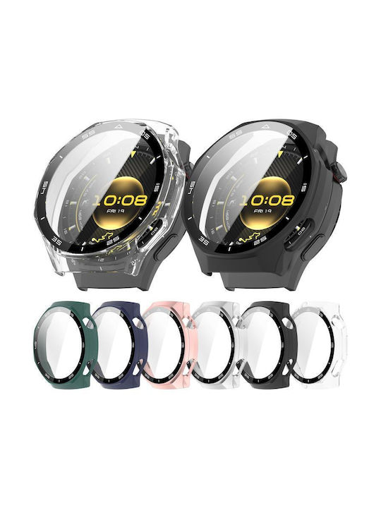 Tempered Glass Film Integrated Пластмасов Калъф в Син цвят за Huawei Watch GT 6 Pro