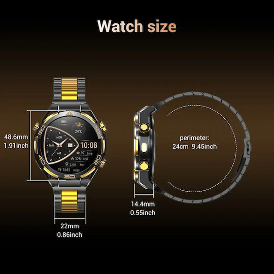 BlackView W90 Pro Aluminium Smartwatch with Heart Rate Monitor (Black)