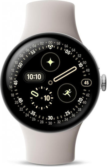 Google Pixel Watch 4 Aluminiu 41mm (Polished Silver Aluminium Case/Porcelain Active Band)