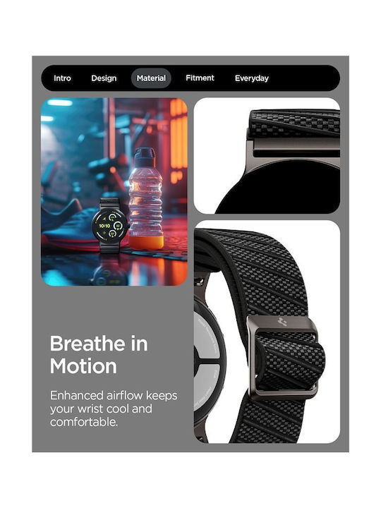 Spigen Λουράκι Υφασμάτινο με Pin Μαύρο (Google Pixel Watch 4, Google Pixel Watch 3)