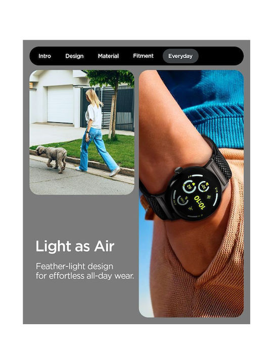Spigen Λουράκι Υφασμάτινο με Pin Μαύρο (Google Pixel Watch 4, Google Pixel Watch 3)