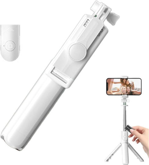L09 Selfie Stick Cell Phone Tripod Bluetooth with Lighting White