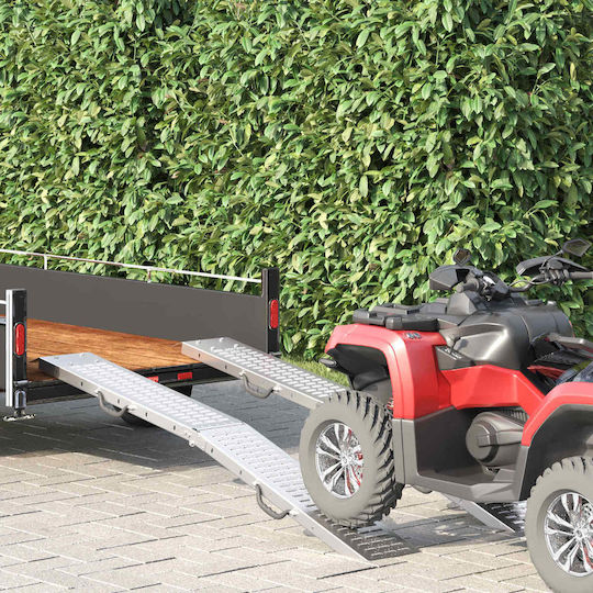 Vidaxl Loading Ramp 2 Pieces Silver 185 x 22.5 x 4.5 cm