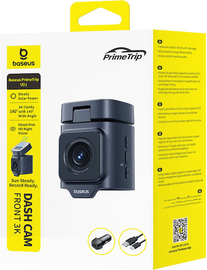 Baseus PrimeTrip VD1 Car DVR Camera 1080P with 1.54" Screen Wi-Fi GPS