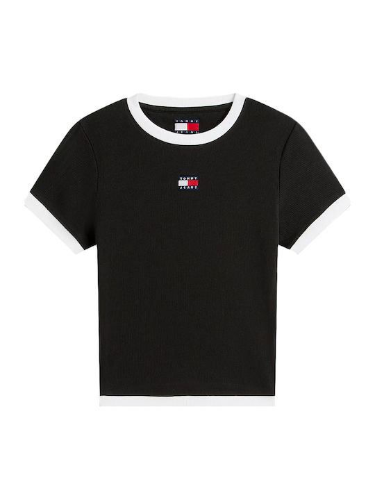 Γυναικείο Crop T-shirt Μαύρη