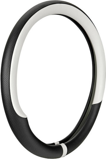Lampa Car Steering Wheel Cover made of Leatherette White with White Stitching