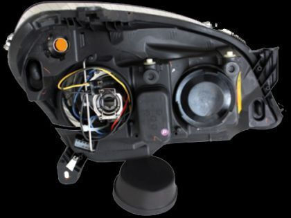 Φανάρια Εμπρός Angel Eyes Opel Astra H 2004-2009 Μαύρα Χωρίς Λάμπες Η 7 Σετ 2τμχ