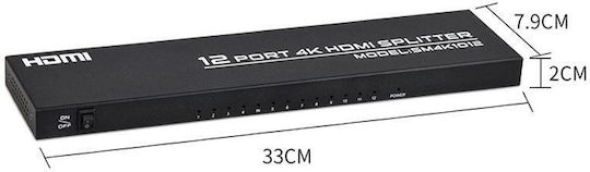 Fjgear Fj-sm1012 1 In 12 Out 30Hz HDMI 4K HD Audio Video Splitter Plug Type: EU Plug Fjgear