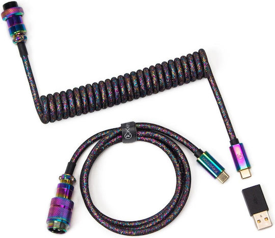 Keychron Spiral USB 2.0 Cable USB-C male - USB-C Μαύρο 1.08m CAB-7