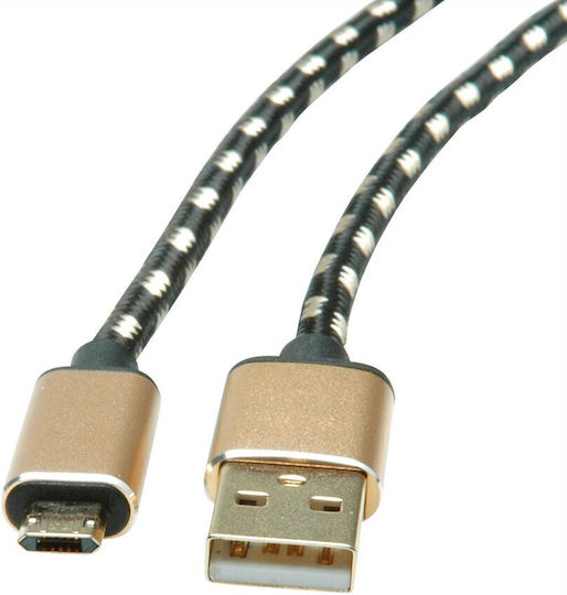 Roline Regular USB 2.0 spre micro USB Cablu Auriu 1.8m 1buc