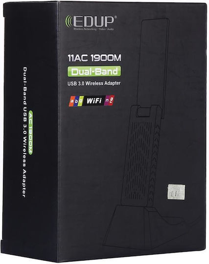 Edup Ep-ac1675 Αντάπτορας Δικτύου USB με Ασύρματη Σύνδεση Wi-Fi 1900Mbps