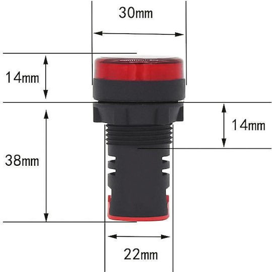 LED Anzeigelampe 12V Rot 1Stück S-DIY-0551R