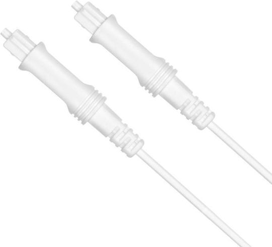EMK Optical Audio Cable TOS male - TOS male Λευκό 1.5m (EDA00505202E)