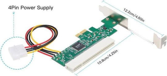 Card Adapter Converter PCI-E PCI Power Supply 4 Pin