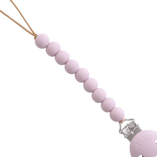 Mushie Clip Pacifier with Beads made of Silicone Lila