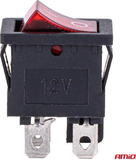 Amio Διακόπτης Rocker 12/24v 20a Κόκκινο Φωτισμό – Οχήματα & Βιομηχανικές Εφαρμογές 1 Τεμ 04440/am Amio 04440/am