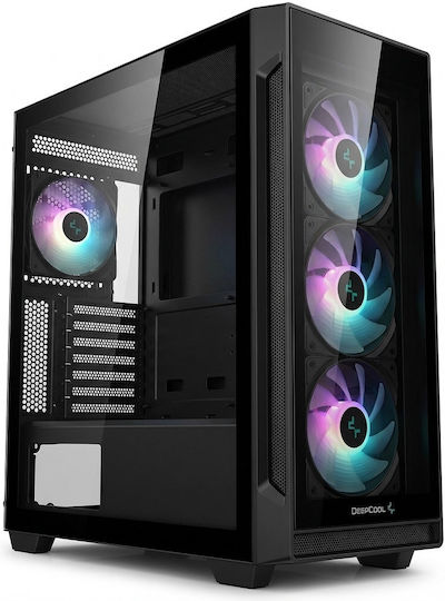 Deepcool CG530U 4F Gaming Midi Tower Κουτί Υπολογιστή με Πλαϊνό Παράθυρο και ARGB Φωτισμό Μαύρο