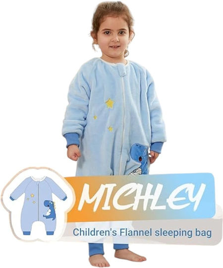 Queen Mother Winter Sleeping Bag with Feet Light Blue