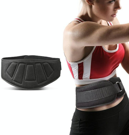 Αθλητική Ζώνη Υποστήριξης Μέσης Squat Weightlifting Training Belt Μέγεθος L Μαύρο