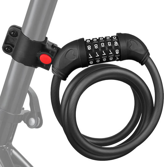 Avizar 5-stellige Kabelschloss Fahrrad Scooter 120cm Schwarz