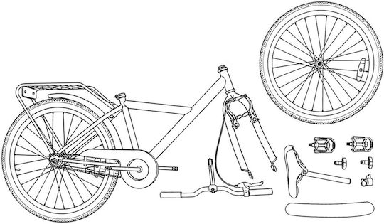 vidaXL 24" Bicicletă pentru copii de Oras Alb