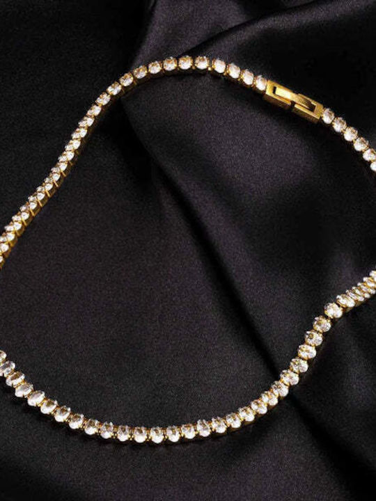 Colier Choker din Oțel cu Zirconiu