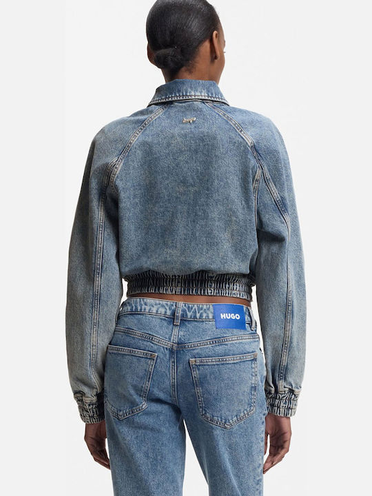 Crop Women's Jean Jacket Medium Aged Denim