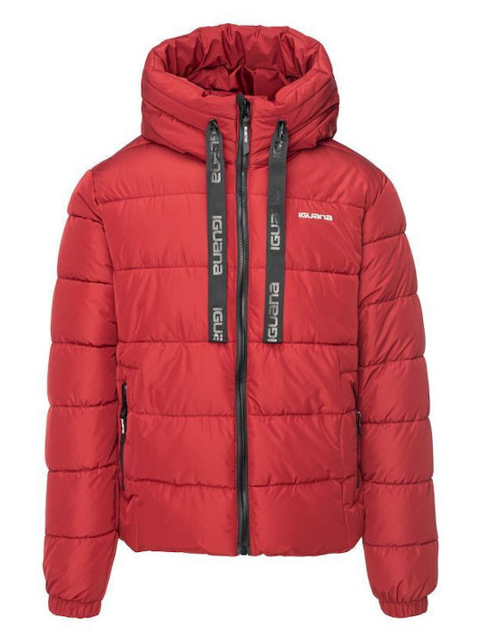 Winter Jacket Puffer Windproof Red