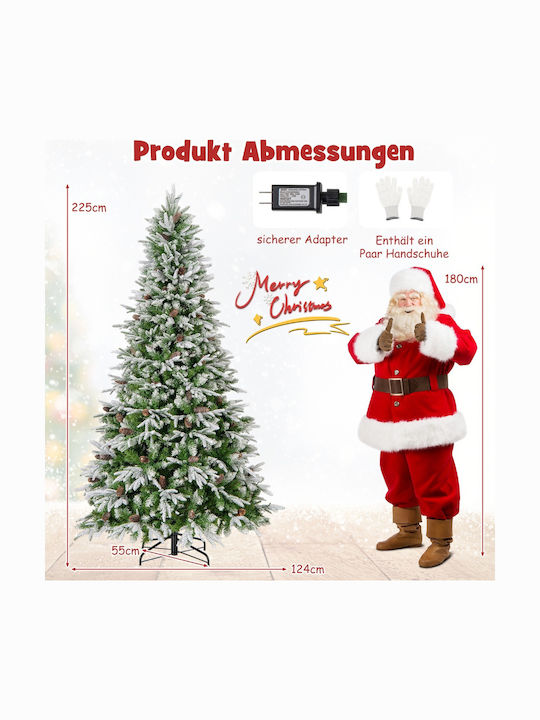 Weihnachtsbaum Beschneit 225cm mit LED-Beleuchtung