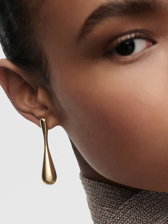 Kritsimis Earrings made of Silver Gold Plated with Stones