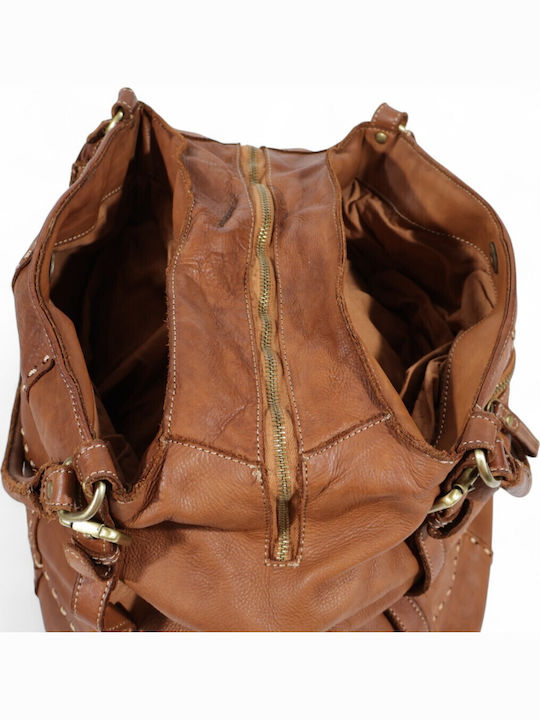 Leder Damenhandtasche Schulter / Handtasche Tabac Braun