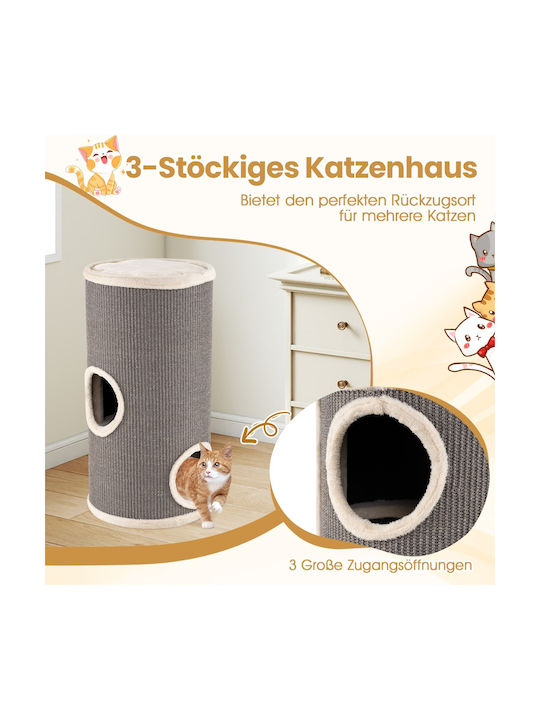 Costway Scratching Post Cat Trees Gray 36x36x70cm