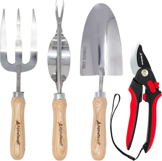 Set De 4 Unelte De Grădină Din Oțel Inoxidabil Premium