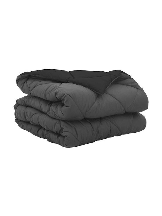 vidaXL Duvet Cover Single 135x220 Black and Anthracite