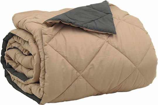 vidaXL Duvet Cover Queen 220x200 Anthracite and Tan