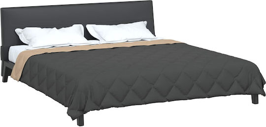 vidaXL Duvet Cover Queen 220x200 Anthracite and Tan