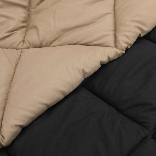 vidaXL Duvet Cover Single 135x200 Μαύρο Και Ταμπά