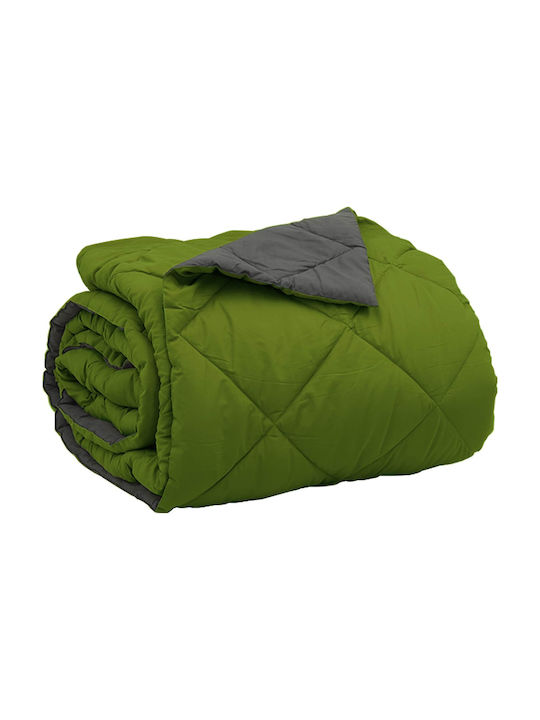 vidaXL Duvet Cover Queen 220x260 Πράσινο Και Ανθρακί