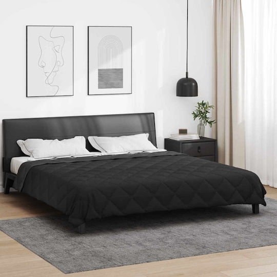 vidaXL Παπλωματοθήκη Υπέρδιπλη 220x200 Μαύρο Και Ανθρακί