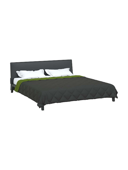 vidaXL Duvet Cover Queen 220x240 Green and Anthracite