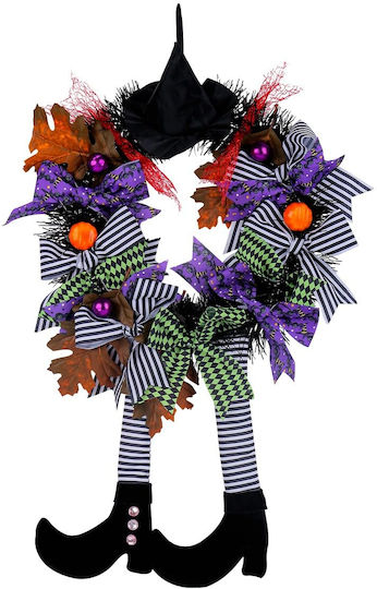 Door Wall Decoration Wreath Hanging Halloween Witch 60cm