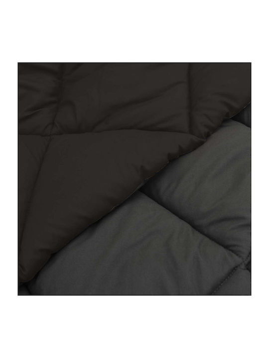 vidaXL Super King Blanket 220x240cm Black and Charcoal
