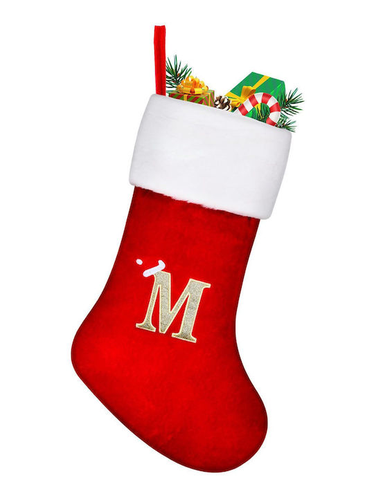 Large Red Christmas Stocking 45 Cm Letter M
