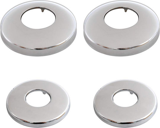 Silver Pipe Collar Rosettes 2 X 32 Mm 2 X 25 Mm Set