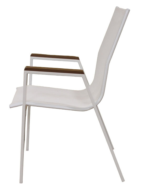 Καρέκλα Εξωτερικού Χώρου Μεταλλική White 56x64x90εκ.